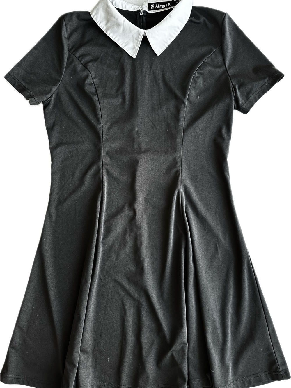 Allegra K Black and White Dress Label Detail